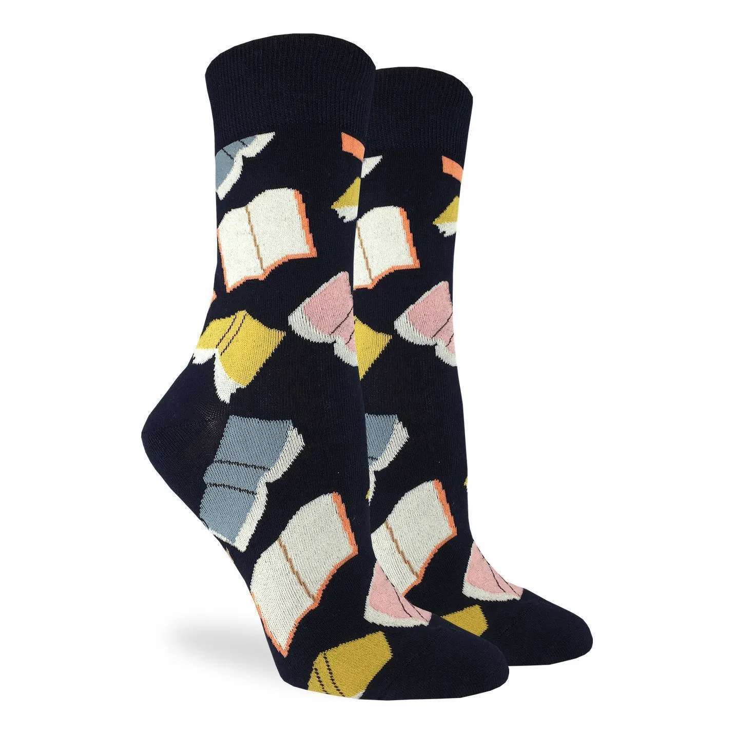 "Flying Books" Cotton Crew Socks by Good Luck Sock sold by Great Sox product image thumbnail 3