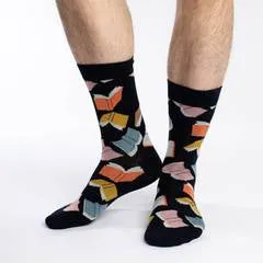 "Flying Books" Cotton Crew Socks by Good Luck Sock sold by Great Sox product image thumbnail 2