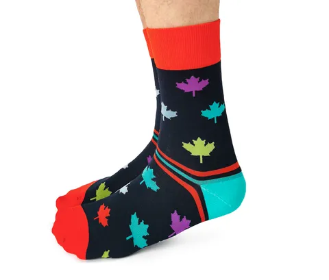 "Canada in Colour" Cotton Crew Socks by Uptown Sox - Large sold by Great Sox