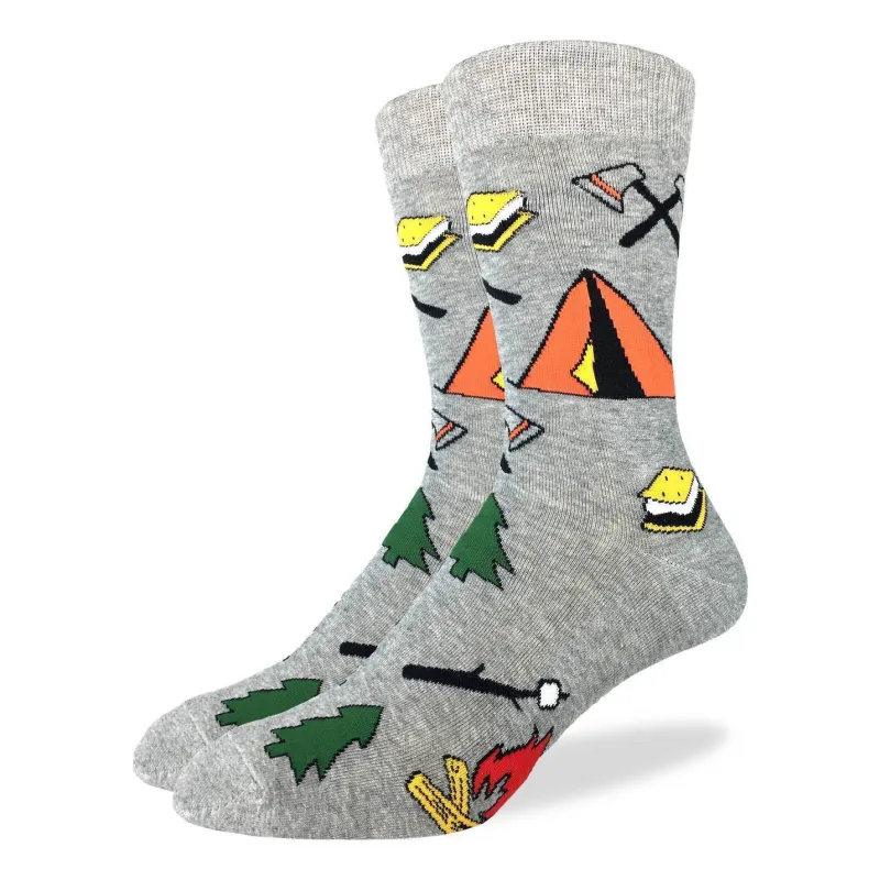 "Camping" Crew Socks by Good Luck Sock (CLEARANCE) sold by Great Sox