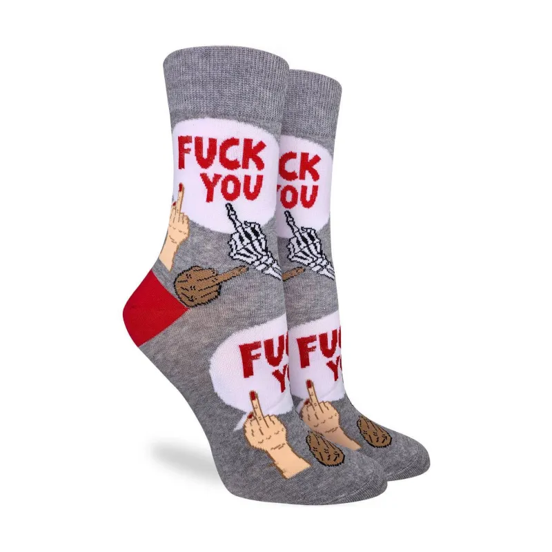 "F@*% You" Cotton Crew Socks by Good Luck Sock sold by Great Sox