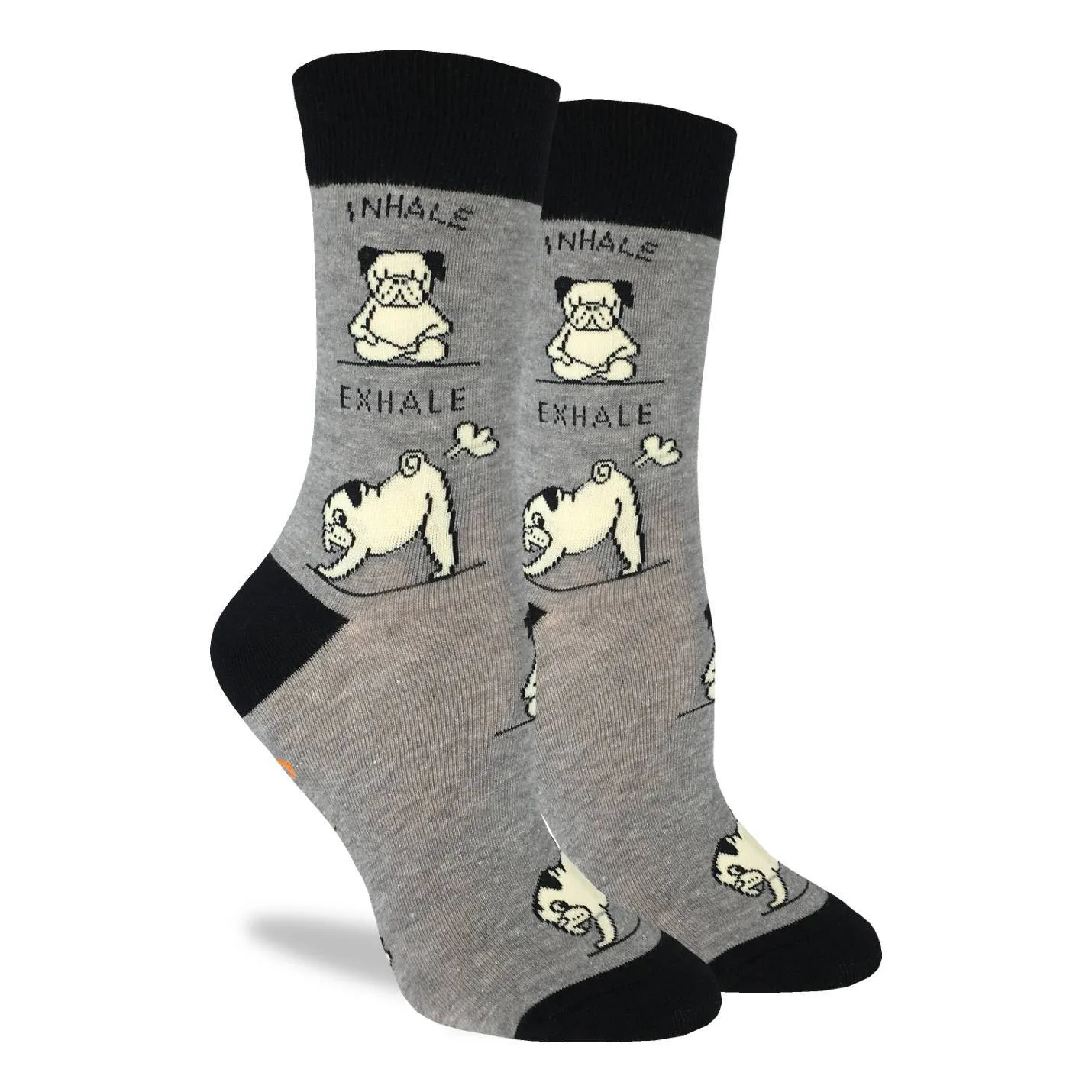 "Yoga Pug" Crew Socks by Good Luck Sock sold by Great Sox product image thumbnail 2