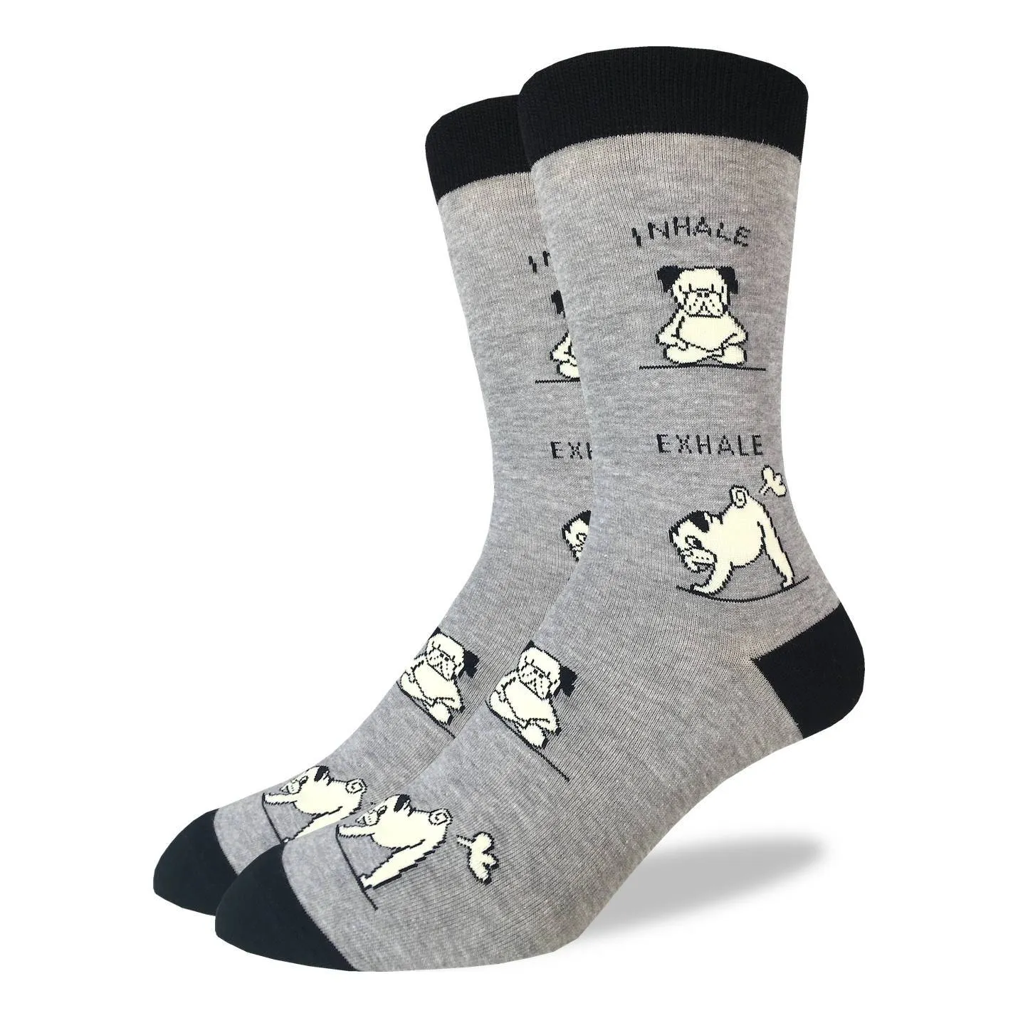 "Yoga Pug" Crew Socks by Good Luck Sock sold by Great Sox
