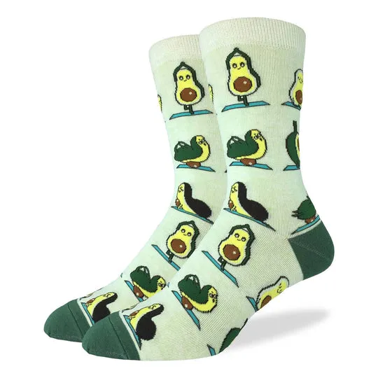"Avocado Yoga" Cotton Crew Socks by Good Luck Sock sold by Great Sox product image thumbnail 2