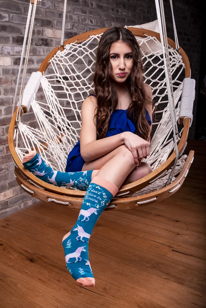 "Unicorn Utopia " Cotton Crew Socks by Uptown Sox - Medium sold by Great Sox product image thumbnail 3