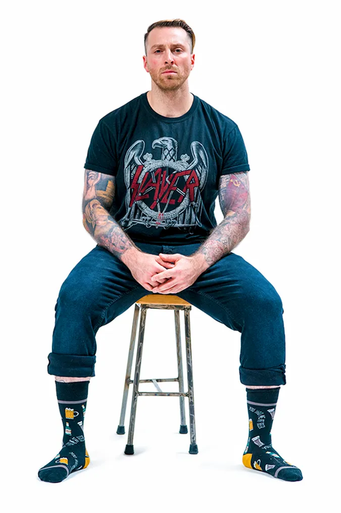 "You Had Me At Beer " Cotton Crew Socks by Uptown Sox - Large sold by Great Sox product image thumbnail 2