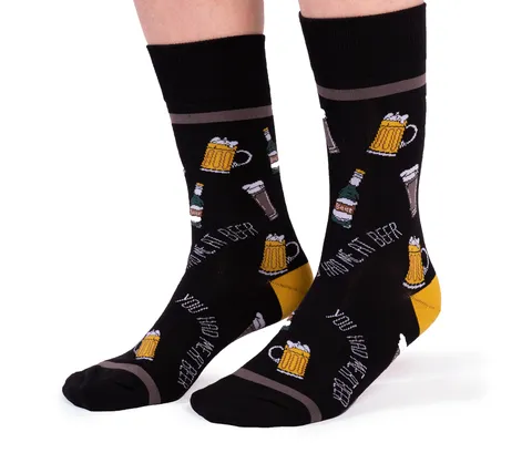 "You Had Me At Beer " Cotton Crew Socks by Uptown Sox - Large sold by Great Sox product image thumbnail 3