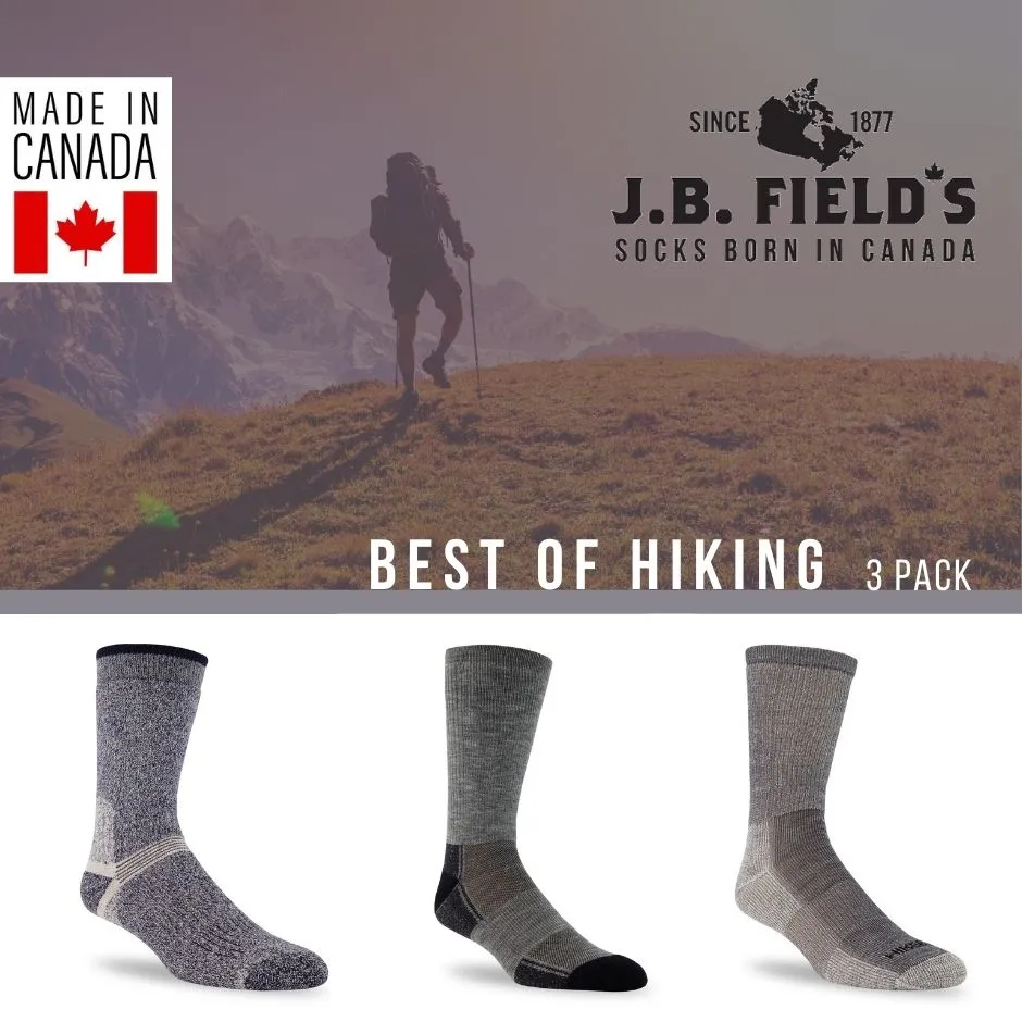 3 PAIR - J.B. Field's Best of All Season Merino Wool Hiking (Assorted) sold by Great Sox