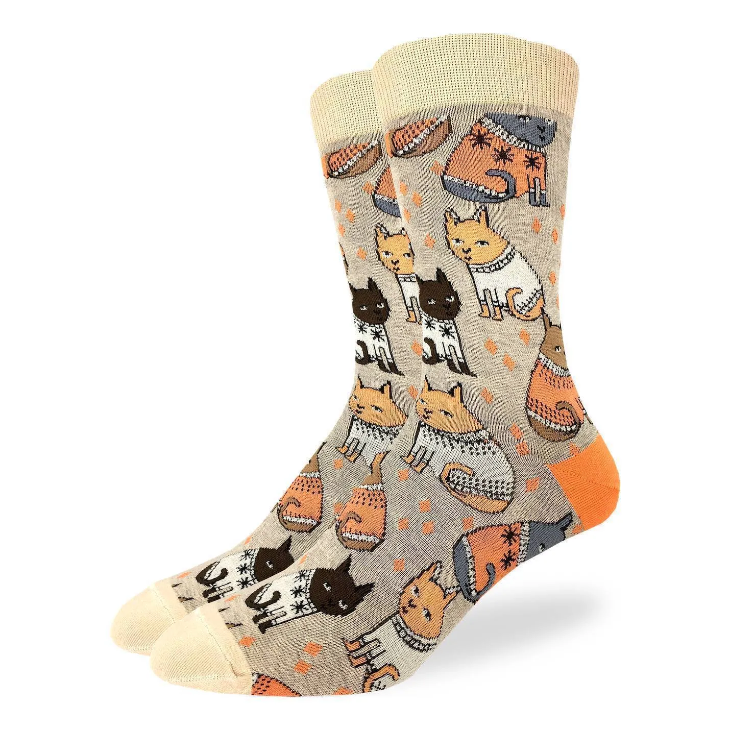 "Sweater Cats" Cotton Crew Socks by Good Luck Sock sold by Great Sox product image thumbnail 2