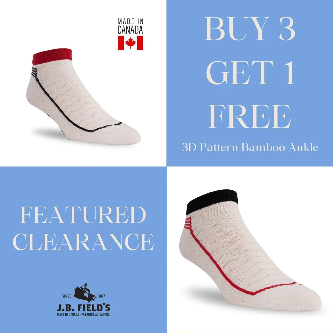 J.B. Field's Athletic "3D" Bamboo No-Show Sport Ankle Socks (3pk) - CLEARANCE sold by Great Sox