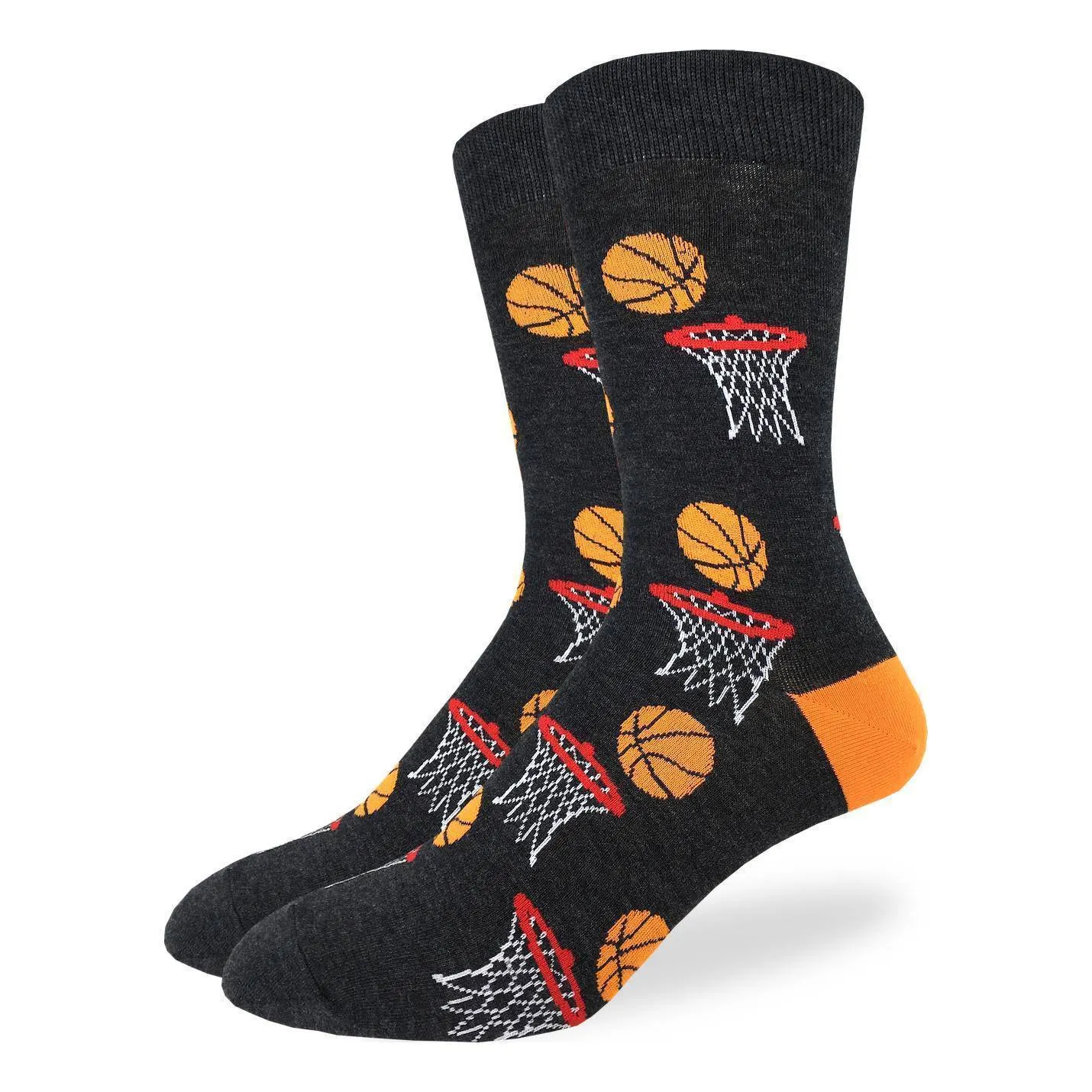 "Basketball" Cotton Crew Socks by Good Luck Sock sold by Great Sox
