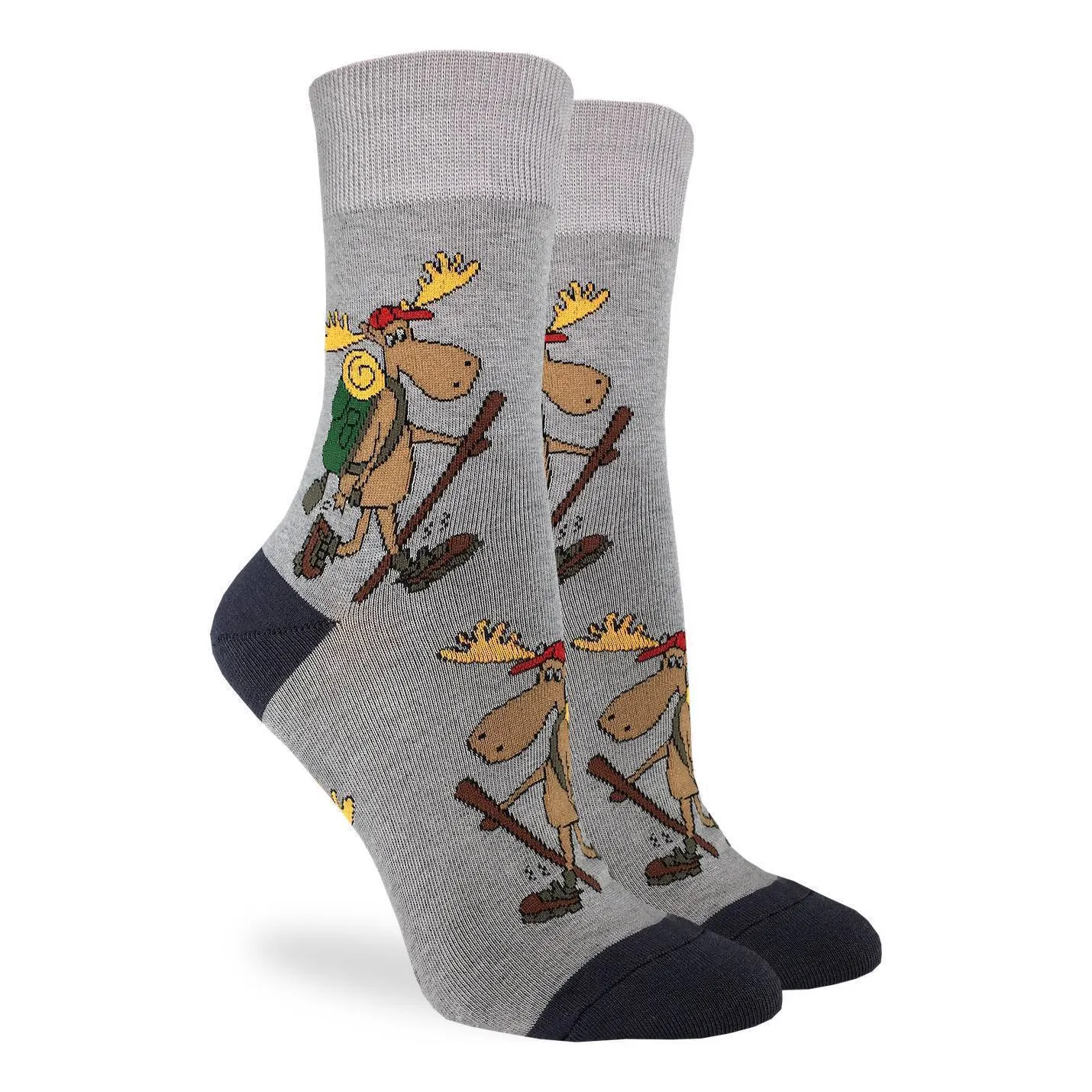 "Hiking Moose" Cotton Crew Socks by Good Luck Sock sold by Great Sox product image thumbnail 2
