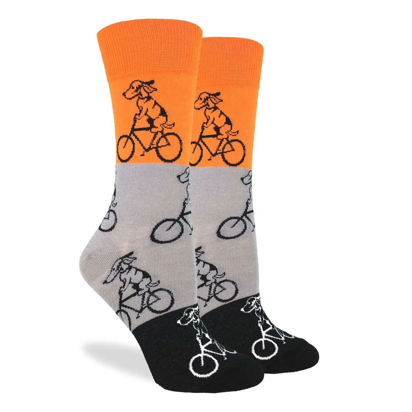 "Orange Dog Riding Bike" Cotton Crew Socks by Good Luck Sock sold by Great Sox product image thumbnail 2