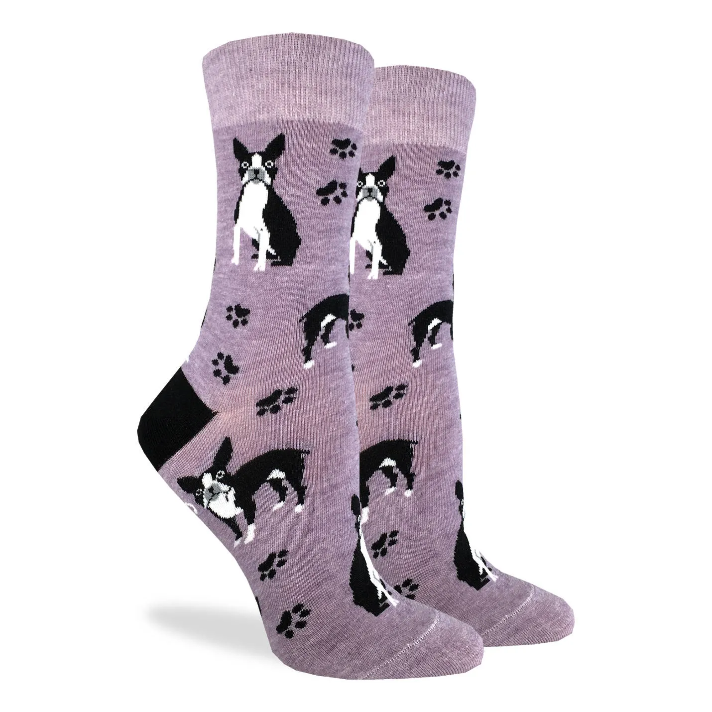 Good Luck Sock "Boston Terrier" Cotton Crew Socks sold by Great Sox