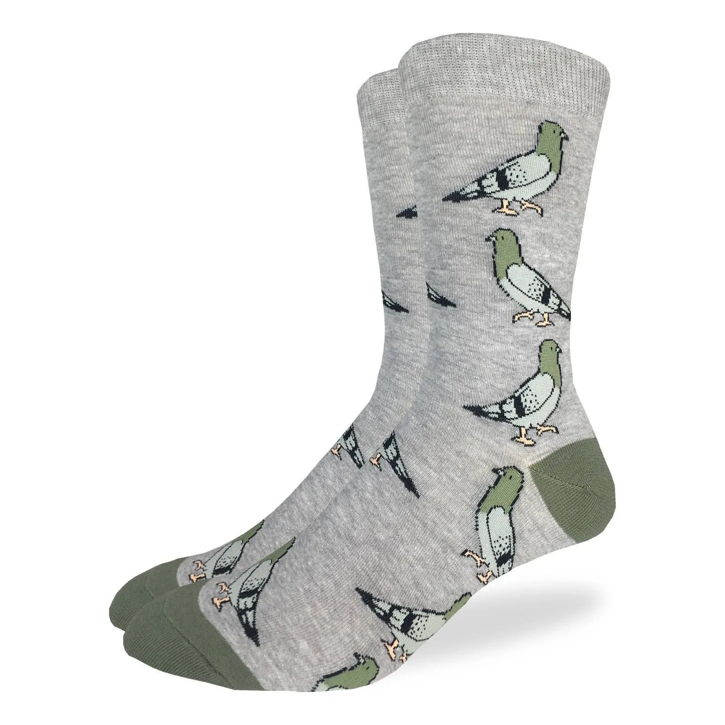 "Pigeons" Cotton Crew Socks by Good Luck Sock sold by Great Sox