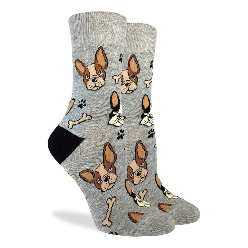 "French Bulldog" Cotton Crew Socks by Good Luck Sock sold by Great Sox