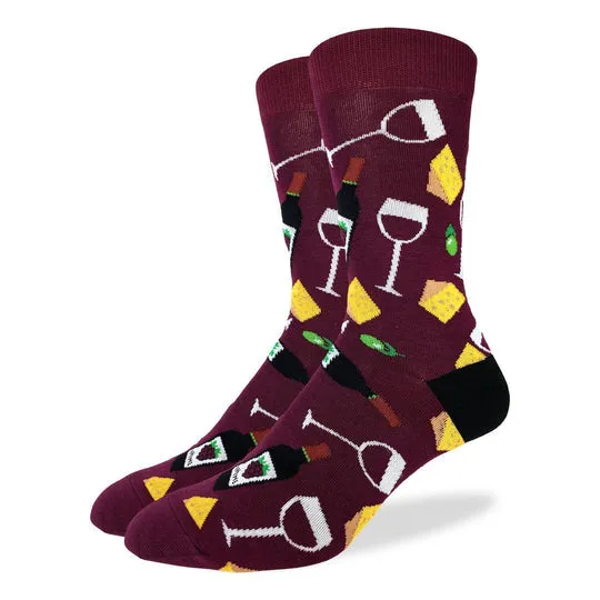 "Wine & Cheese" Cotton Crew Socks by Good Luck Sock sold by Great Sox product image thumbnail 2