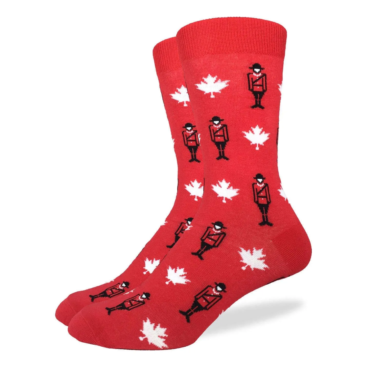 "Canada Mounties" Cotton Crew Socks by Good Luck Sock sold by Great Sox