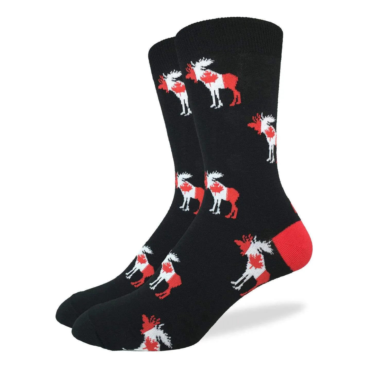 "Canada Moose" Cotton Crew Socks by Good Luck Sock sold by Great Sox