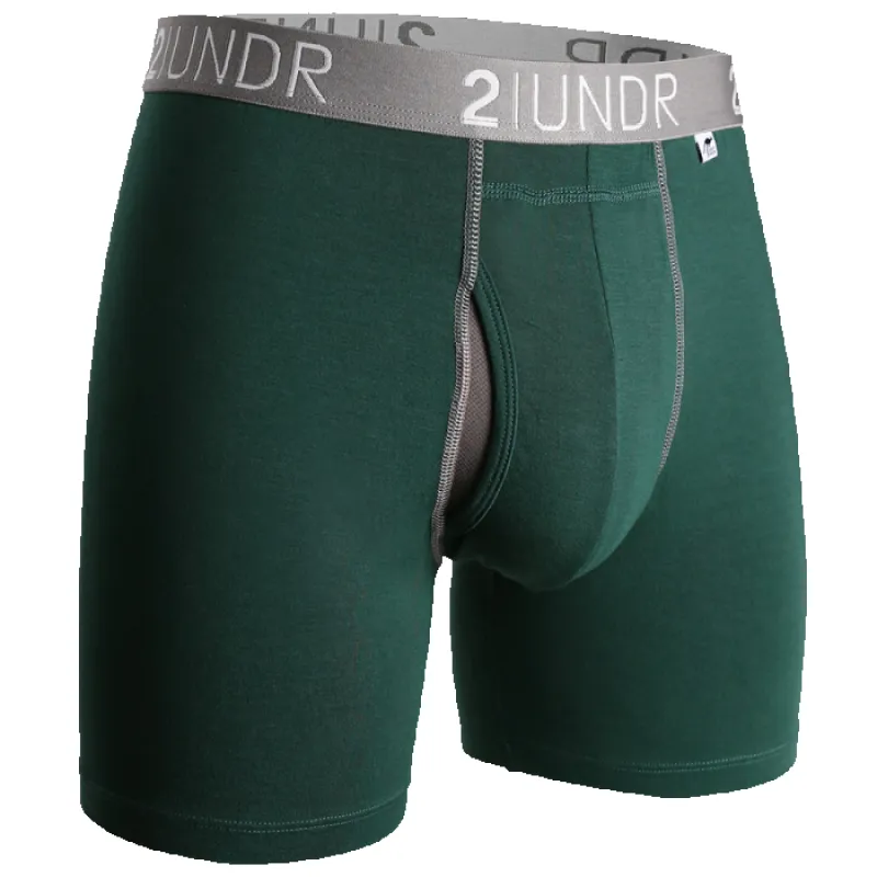 2UNDR Swing Shift 6" Boxer Brief - Dark Green sold by Great Sox