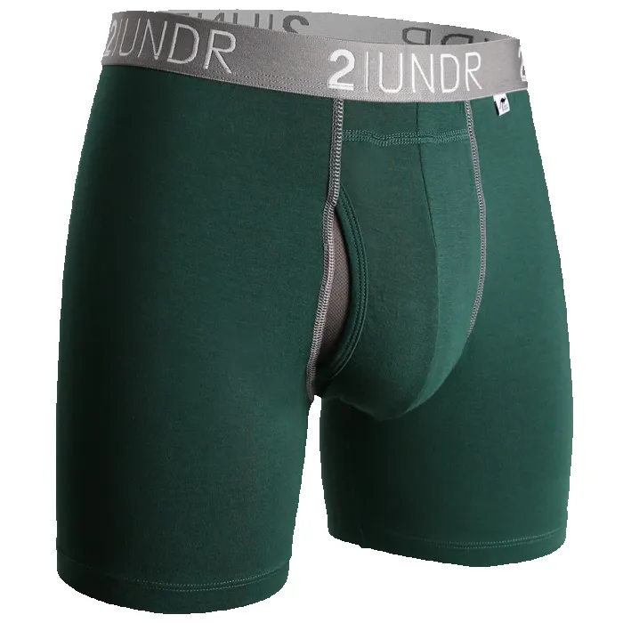 2UNDR Swing Shift 6" Boxer Brief - Dark Green sold by Great Sox