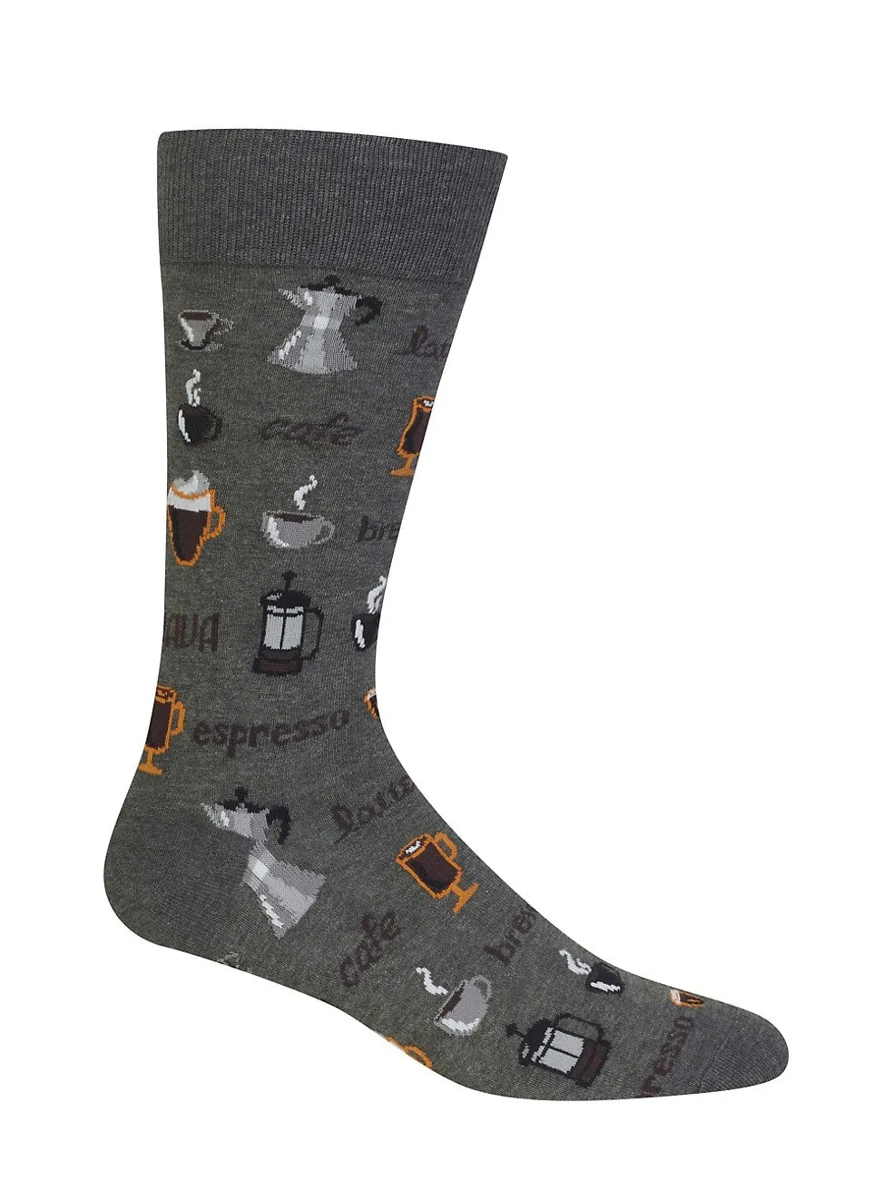 "Coffee" Cotton Dress Crew Socks by Hot Sox sold by Great Sox product image thumbnail 3