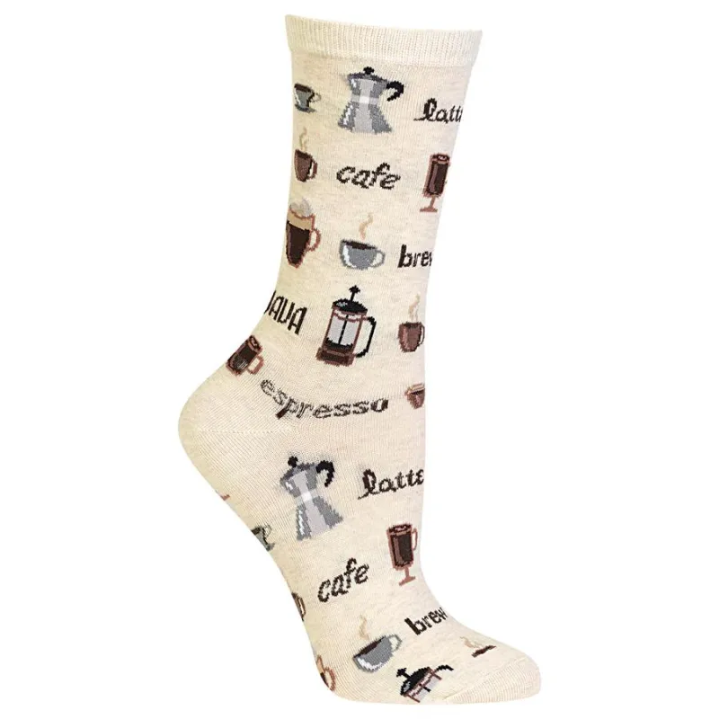 "Coffee" Cotton Dress Crew Socks by Hot Sox sold by Great Sox