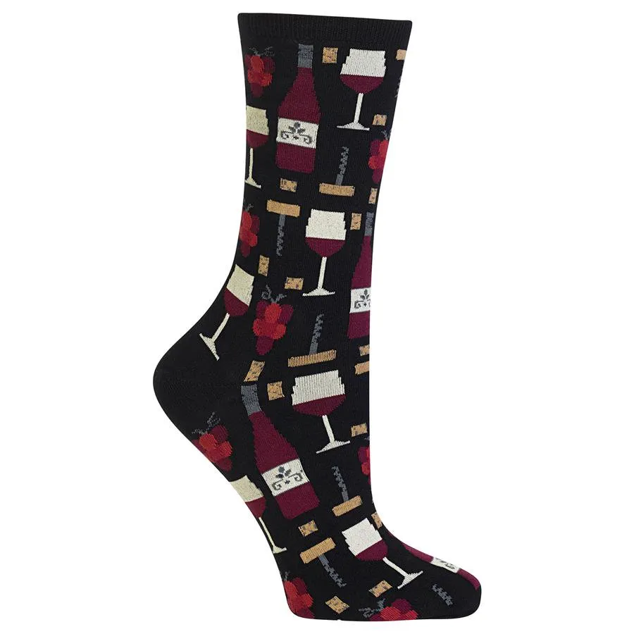 "Wine" Cotton Dress Crew Socks by Hot Sox - Medium sold by Great Sox