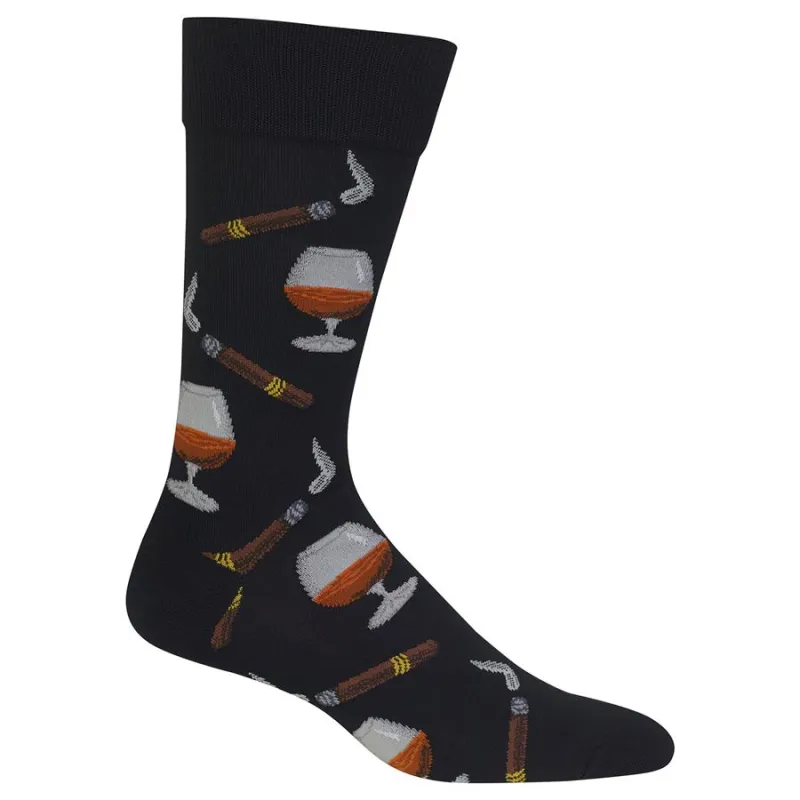 Cognac & Cigars Cotton Dress Crew Socks by Hot Sox - Large sold by Great Sox