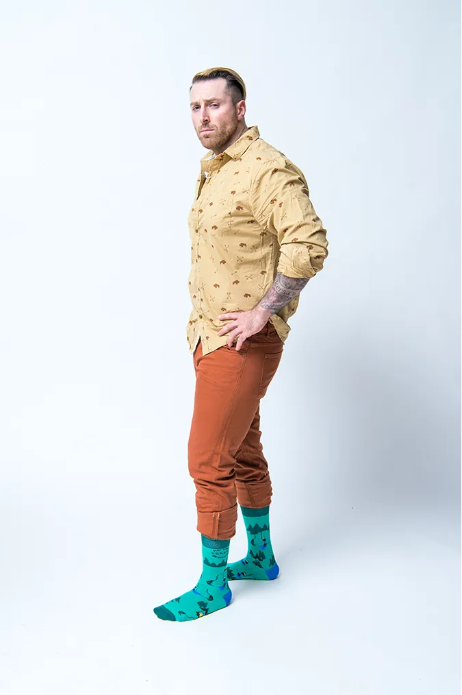 "The Woodsman" Cotton Crew Camping Socks by Uptown Sox - Large sold by Great Sox product image thumbnail 2