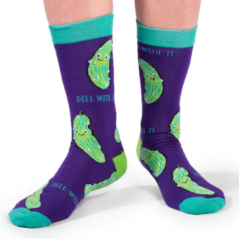 "In a Pickle" Cotton Crew Socks by Uptown Sox made by Great Sox