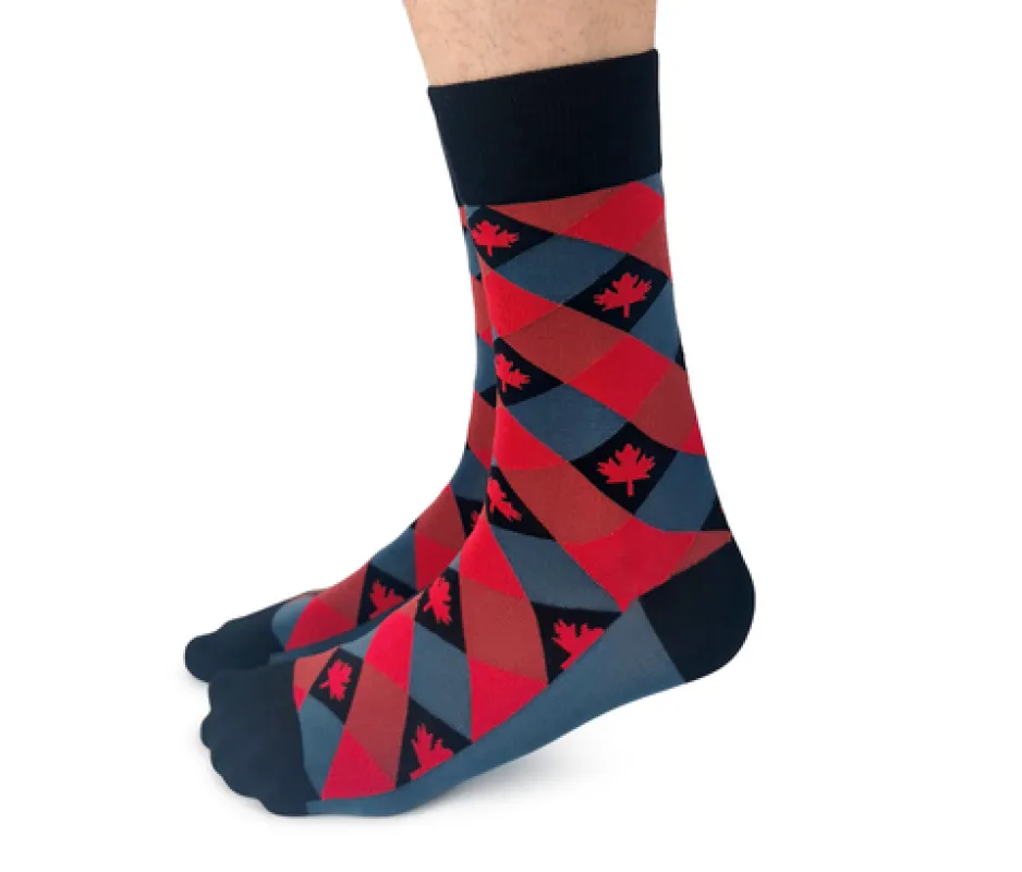 "Patriot Love" Cotton Crew Canadian Socks by Uptown Sox - Large sold by Great Sox