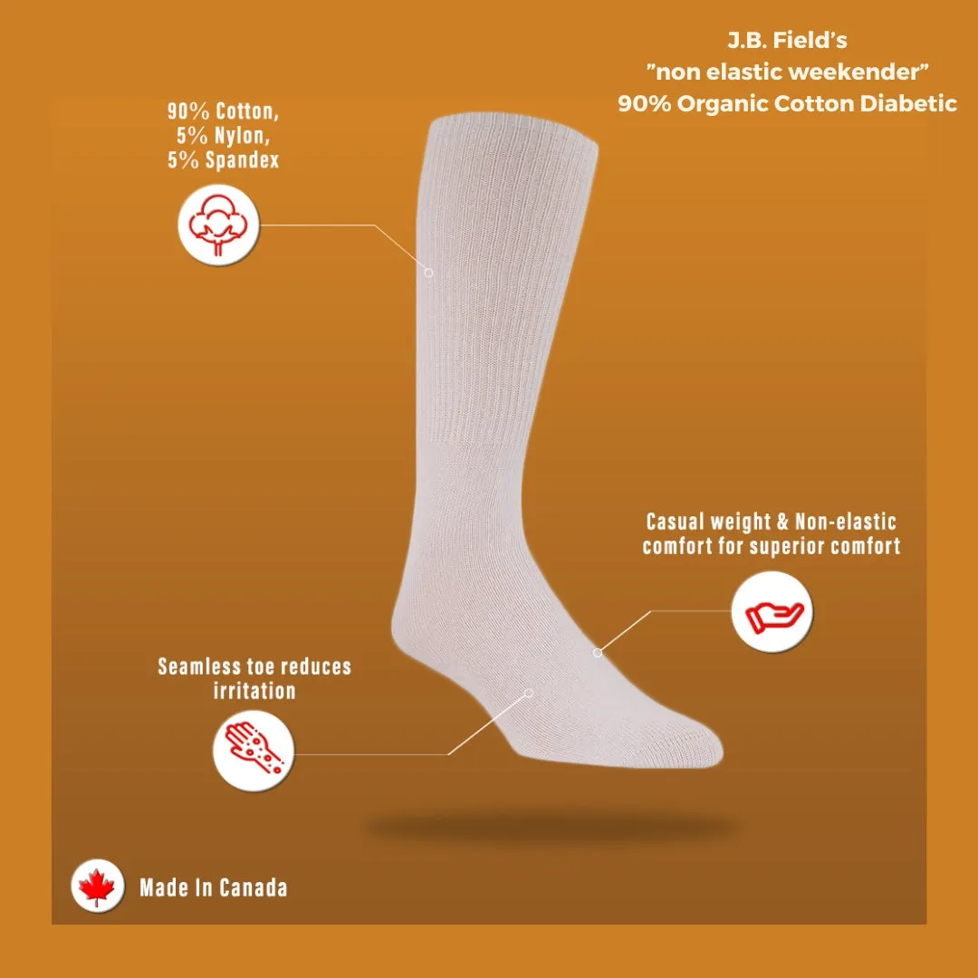 J.B. Field's "Non-elastic Weekender" 90% Organic Cotton Diabetic sold by Great Sox product image thumbnail 5