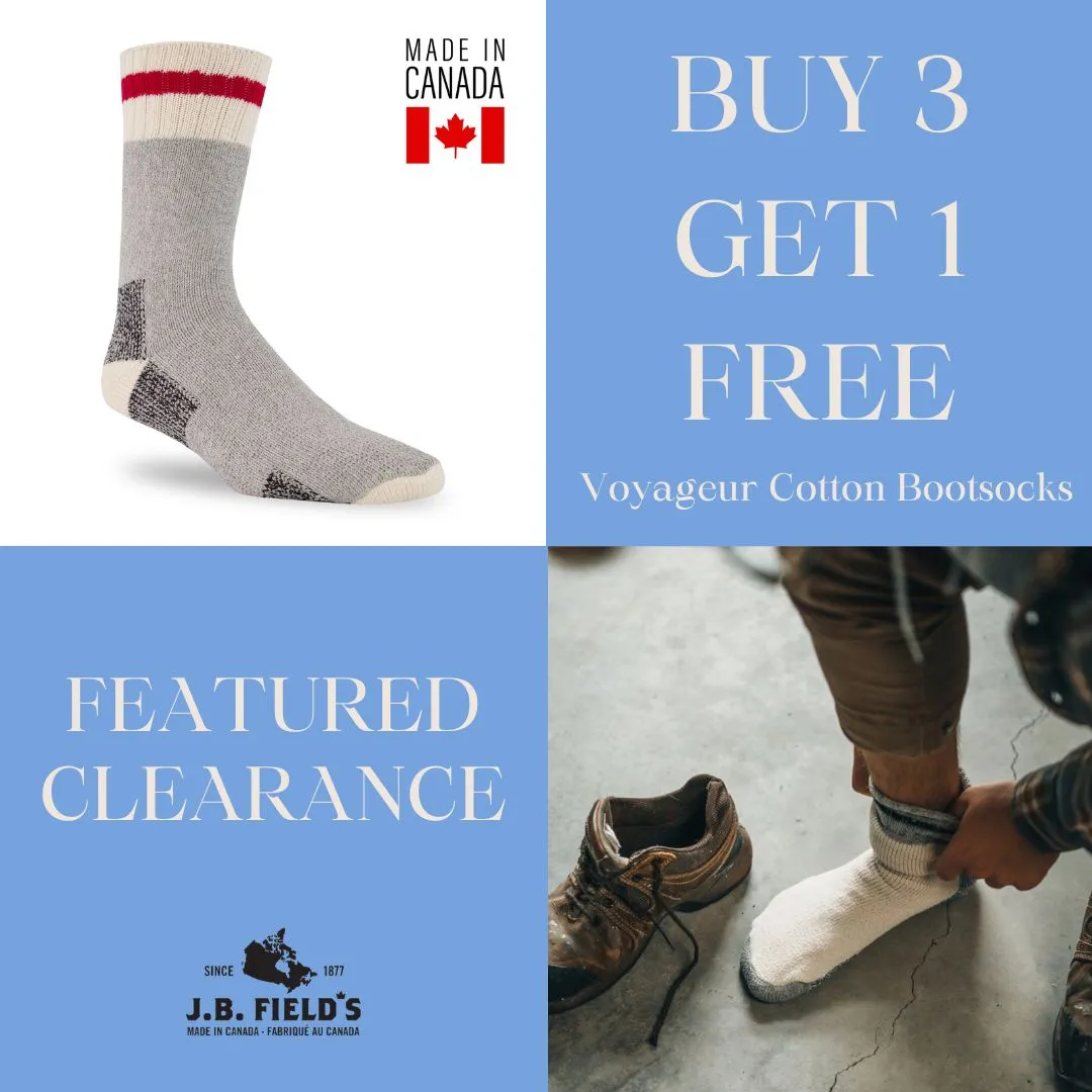 J.B. Field's Bootgear "Voyageur" Cotton Boot Sock (DOORCRASHER) - LARGE sold by Great Sox