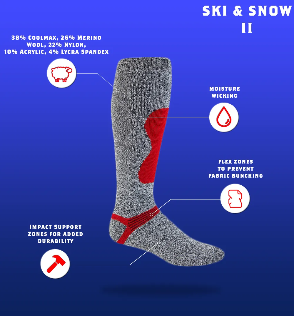J.B. Field's Alpine "Ski & Snow II" Knee High Merino/Coolmax Ski Sock sold by Great Sox product image thumbnail 5