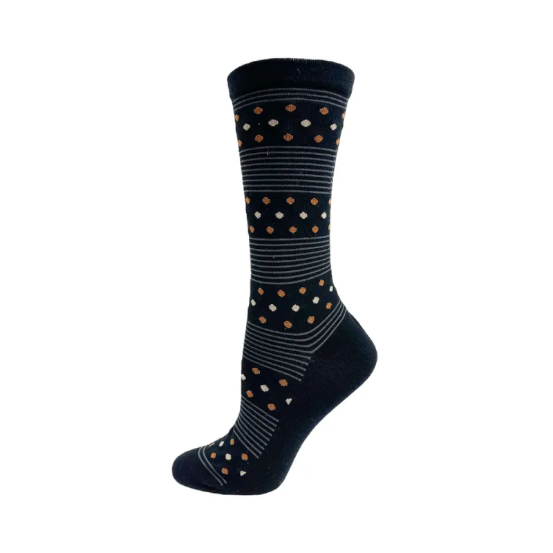 Cotton Dress "Stripe with Dots" Diabetic Socks by Wellness - Medium sold by Great Sox