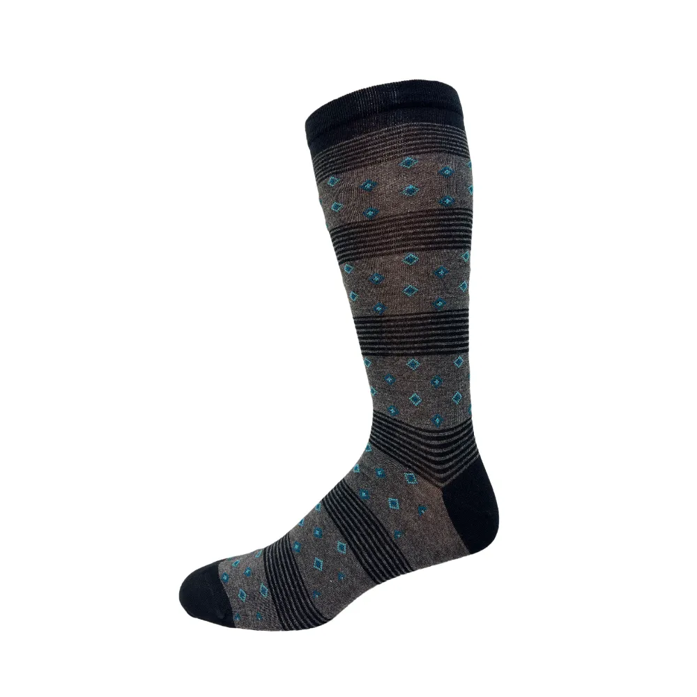 "Diamond Block" Bamboo Diabetic Socks by Wellness - Large sold by Great Sox