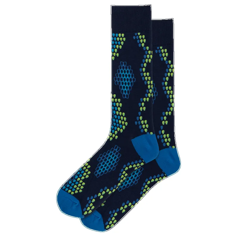 "Snake Skin" Cotton Crew Socks by Hot Sox - Large sold by Great Sox