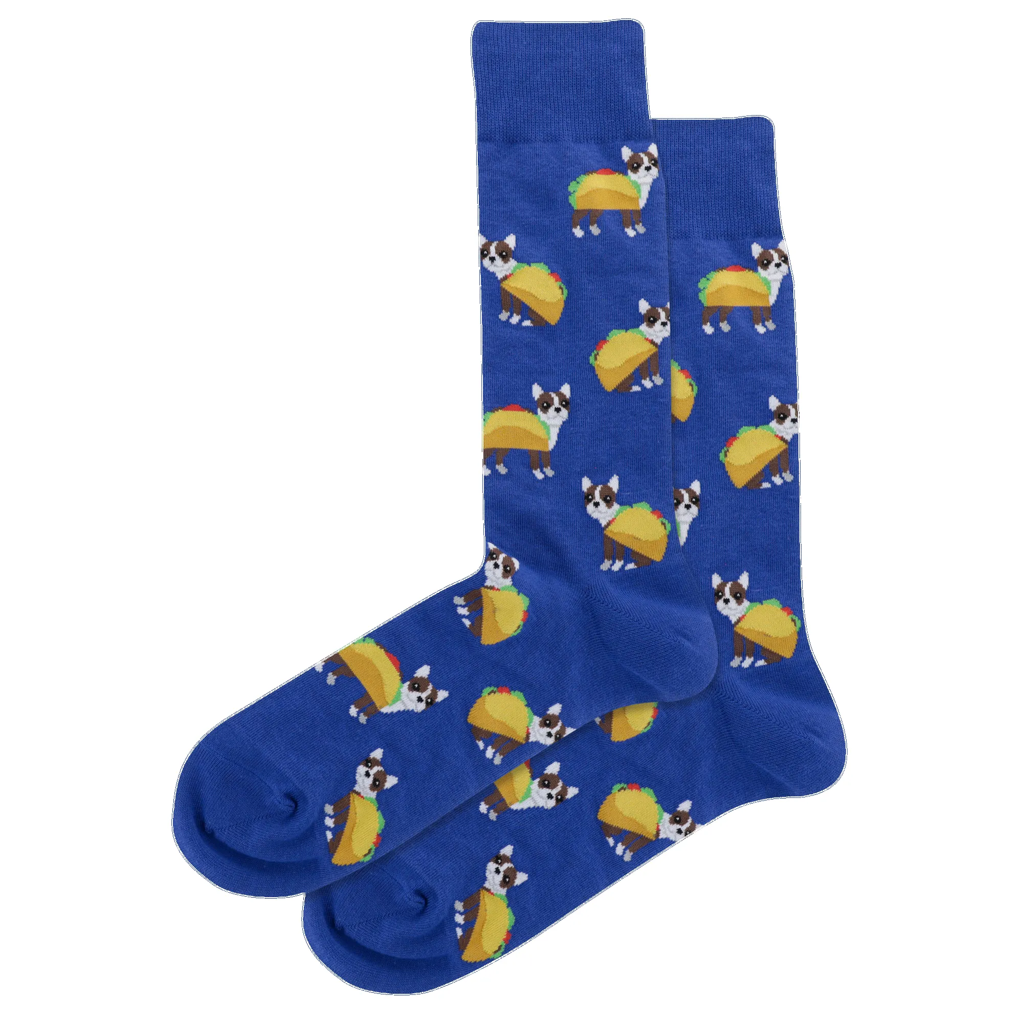 "Taco Terrier" Cotton Crew Socks by Hot Sox - Large sold by Great Sox