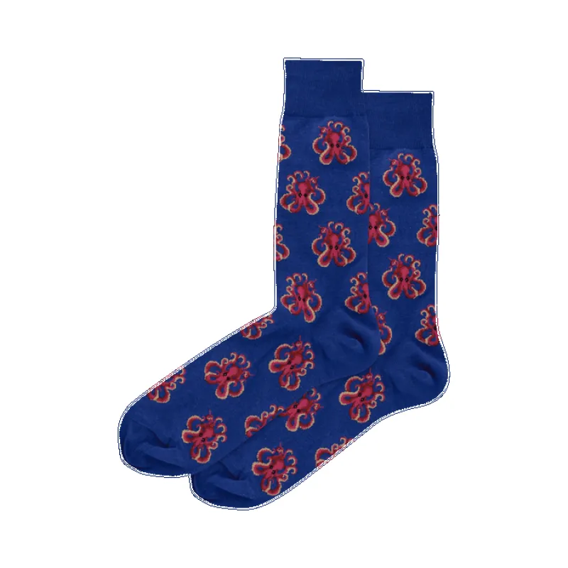 "Octopus" Cotton Crew Socks by Hot Sox - Large made by Hot Sox