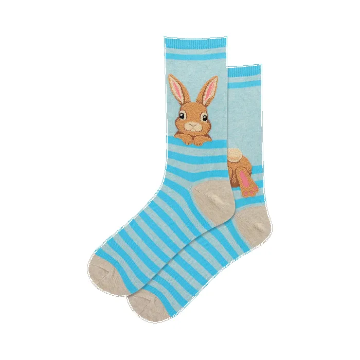 "Fuzzy Bunny" Crew Socks by Hot Sox - Medium sold by Great Sox