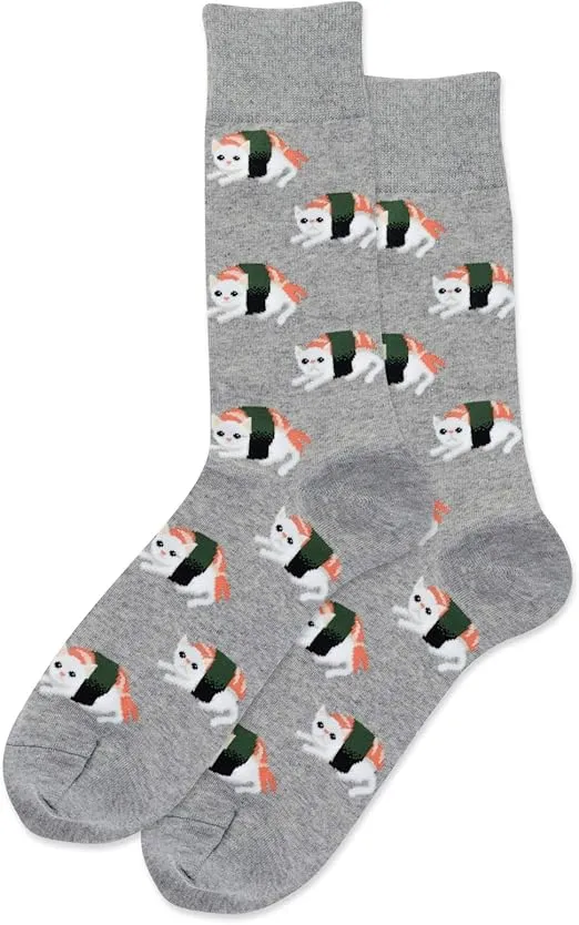 "Sushi Cat" Cotton Crew Socks by Hot Sox sold by Great Sox product image thumbnail 3