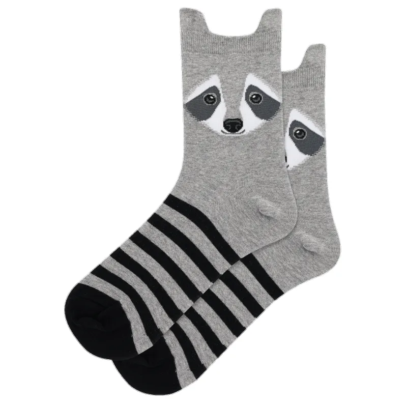 "Raccoon" Cotton Anklet Socks by Hot Sox - Medium sold by Great Sox