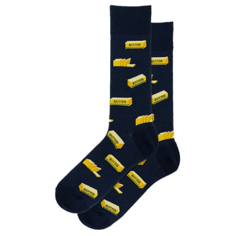 "Butter" - Crew Socks by Hot Sox - Large sold by Great Sox