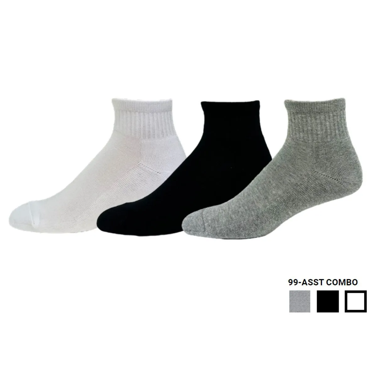 "90% Cotton Quarter" Athletic Ankle Socks (3 Pairs) by KEY sold by Great Sox