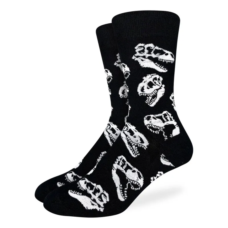 "Dinosaur Skulls" Cotton Crew Socks by Good Luck Sock sold by Great Sox