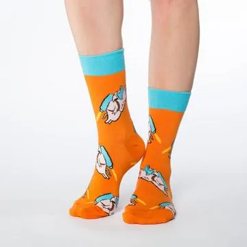 "Rocket Pig" Cotton Crew Socks by Good Luck Sock - Large sold by Great Sox product image thumbnail 2
