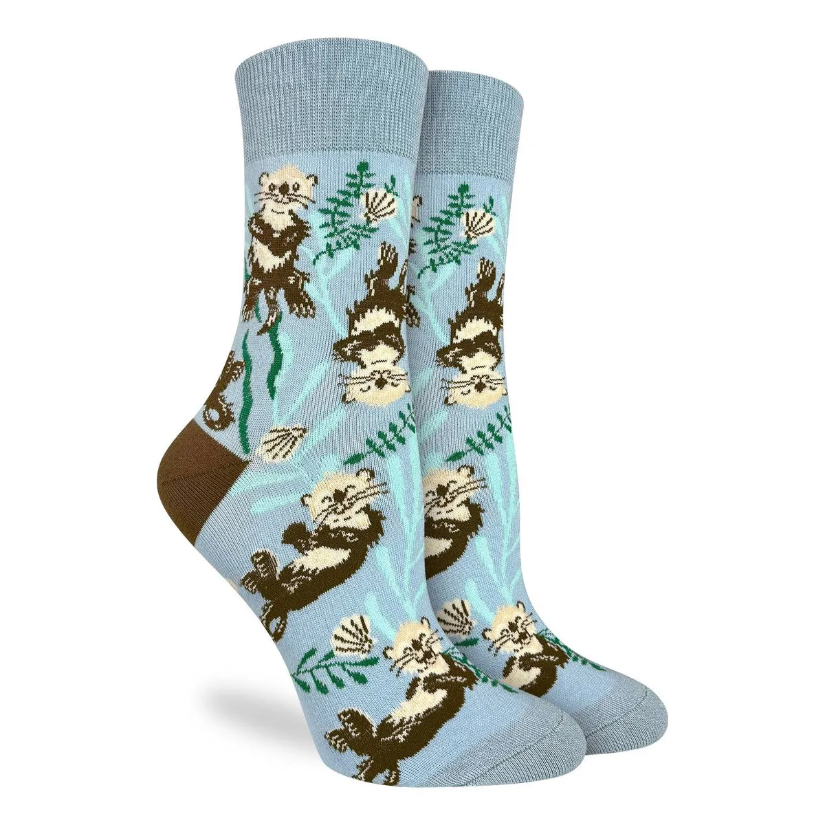 "Sea Otter" Cotton Crew Socks by Good Luck Sock sold by Great Sox product image thumbnail 2