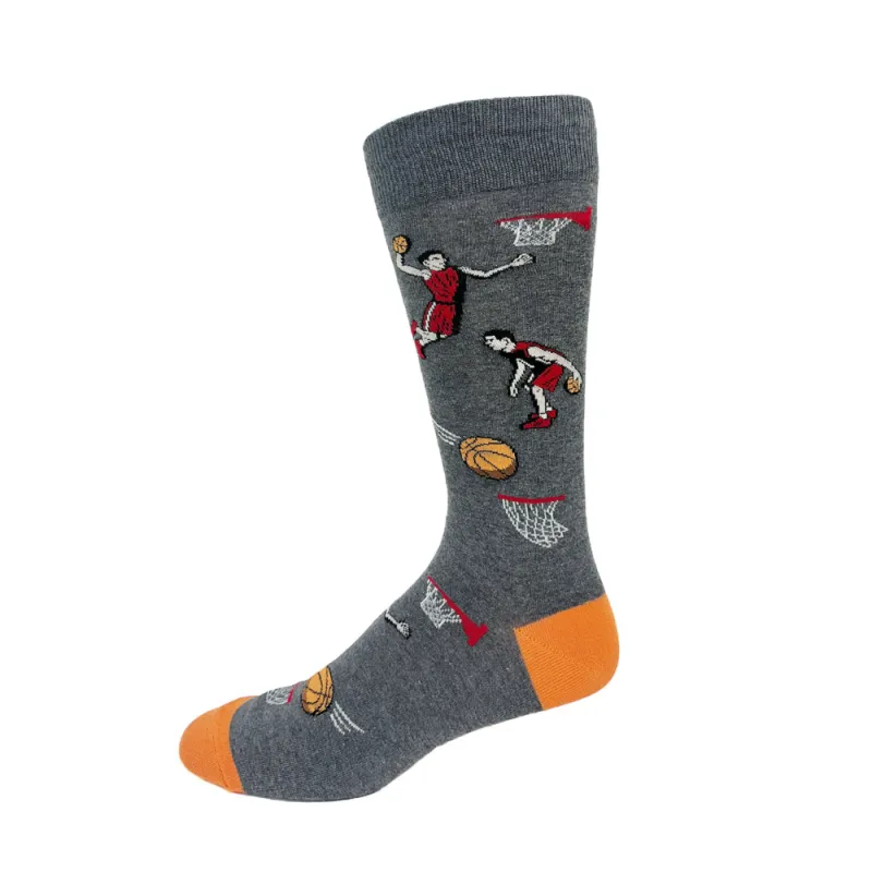 "Basketball" Cotton Socks by Crazy Toes - Large - SALE sold by Great Sox