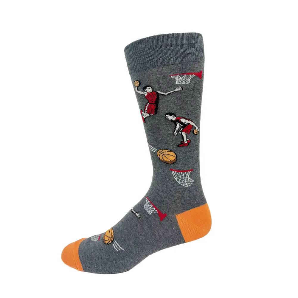 "Basketball" Cotton Socks by Crazy Toes - Large - SALE sold by Great Sox